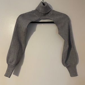 grey long sleeve shrug